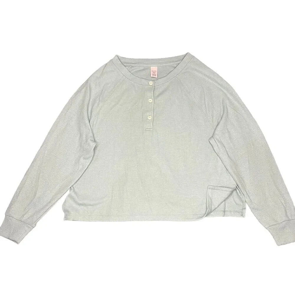 Victoria’s Secret Women's XS Mint Green Long‎ Sleeve Breathable Cozy Pajama Top